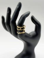 Hypoallergenic non-tarnish high polish architectural cut out ring UAE.