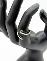 Modern luxury fine art editorial jewelry fluid metal ring gift for her.