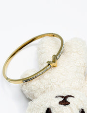 Vanguard Chevron Crystal Bangle | 18K Gold Plated & Silver | Waterproof