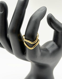 Hypoallergenic non-tarnish high polish minimal architecture ring UAE.