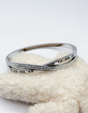 Hypoallergenic non-tarnish high polish silver twisted bangle UAE