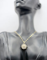 Waterproof gold diamond style daisy necklace for women Dubai.