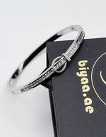 Waterproof silver love engraved crystal bracelet for women Dubai.