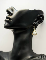 Luxe Moonstone Triangular Halo Drop Earrings | BEST FASHION JEWELRY IN UAE