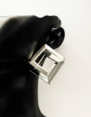 Luxe Interlocking Geometric Diamond Hoops | BEST FASHION JEWELRY IN UAE