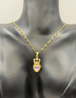 Luxury cubic zirconia crown pendant necklace Dubai.