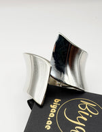 Luxury tarnish-free stainless steel sculptural jewelry for sensitive skin.