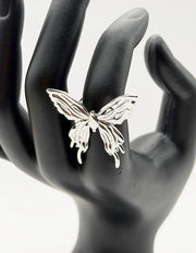 Modern luxury fine art editorial jewelry chunky butterfly ring gift for her.