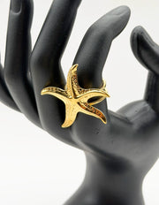 Hypoallergenic non-tarnish high relief gold coastal ring UAE.