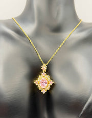 Modern luxury vintage rose oval pendant necklace Dubai.