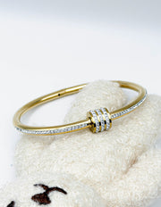 Waterproof gold triple band pave crystal bangle Biya Accessoires UAE.