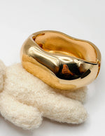 Hypoallergenic gold plated minimalist wide architectural cuff United Arab Emirates.