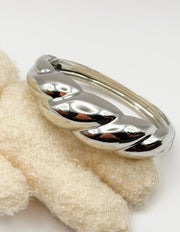 Hypoallergenic silver plated minimalist helix architectural cuff United Arab Emirates.