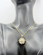 Premium cubic zirconia floral statement necklace UAE.