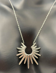 Premium silver rhodium plated architectural necklace gift Dubai.