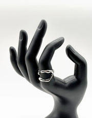 Premium stainless steel organic molten open ring for women Dubai.