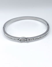 Modern luxury fine art editorial equestrian buckle bangle gift for her.