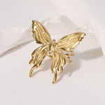 Modern luxury fine art editorial gold jewelry chunky butterfly ring gift for her.