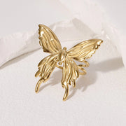 Modern luxury fine art editorial gold jewelry chunky butterfly ring gift for her.