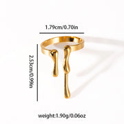 Modern luxury liquid gold sculptural jewelry drip ring gift.