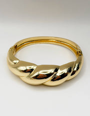 Waterproof 18K gold chunky croissant cuff bracelet Biya Accessoires UAE.