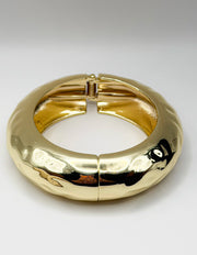 Hypoallergenic gold plated liquid metal dome cuff United Arab Emirates.