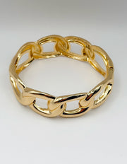 Waterproof 18K gold oversized chain link rigid bangle Biya Accessoires UAE gift for her