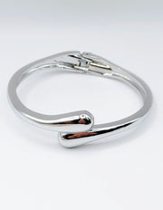 Silver bracelet on a white background