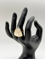 Waterproof gold and white animal print statement ring Dubai.