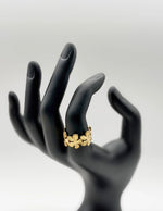 Waterproof gold botanical open ring for women Dubai.