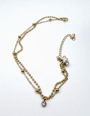 Hypoallergenic gold layered butterfly anklet with brilliant bezel-set cubic zirconia UAE.