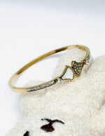 Hypoallergenic non-tarnish high polish gold rigid enamel bangle UAE.