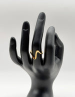 Hypoallergenic non-tarnish high polish architectural abstract ring UAE.