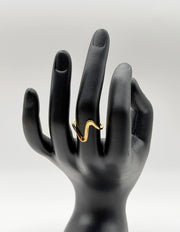 Hypoallergenic non-tarnish high polish architectural abstract ring UAE.