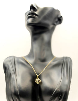 18K gold plated kinetic orbit dancing stone necklace by Biya Accessoires.