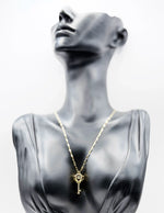 18K gold plated imperial crown key pendant necklace by Biya Accessoires.