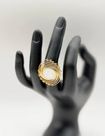 Modern luxury fine art editorial jewelry chunky celestial ring gift for her.