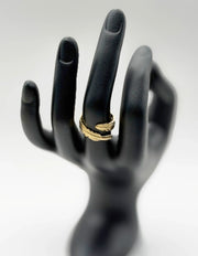Zephyr Textured Feather Wrap Ring | 18K Gold Plated | Waterproof