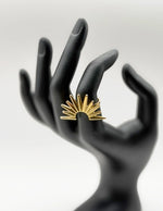 Waterproof gold radiant crown geometric ring for women Dubai.
