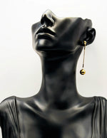 Everyday luxury fashion jewelry gold sphere earrings with durable PVD coating UAE.