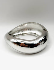 Hypoallergenic silver plated minimalist wide architectural cuff United Arab Emirates.