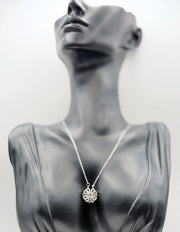 Silver rhodium plated convertible heart clover necklace by Biya Accessoires.