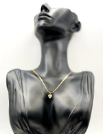 18K gold plated petite crystal heart pendant necklace.