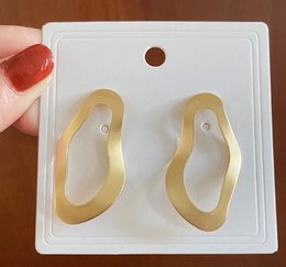 Luxe Sculptural Matte Gold Abstract Stud Earrings | Biya Accessoires
