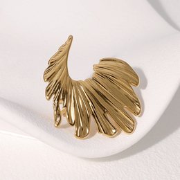 Palma Sculpted Fan Statement Ring | 18K Gold Plated | Waterproof