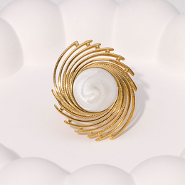 Nova Sculpted Sunburst Statement Ring | 18K Gold Plated | Waterproof
