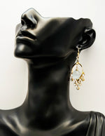 مجوهرات دبي gold plated faux tiger eye stone and crystal earrings for women.