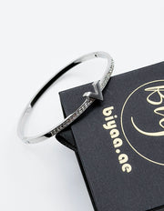 Vanguard Chevron Crystal Bangle | 18K Gold Plated & Silver | Waterproof