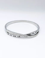 Modern luxury fine art editorial silver jewelry Roman numeral bracelet gift for her.