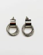 Biya Accessoires artificial jewellery online dubai textured multi layer hoop earrings silver